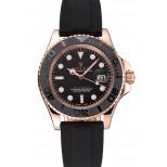 Rolex Yacht Master Black Dial And Bezel Everose Dial Oysterflex Bracelet